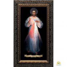 Divine Mercy Vilnius Original - Ornate Dark Frame 8x16"